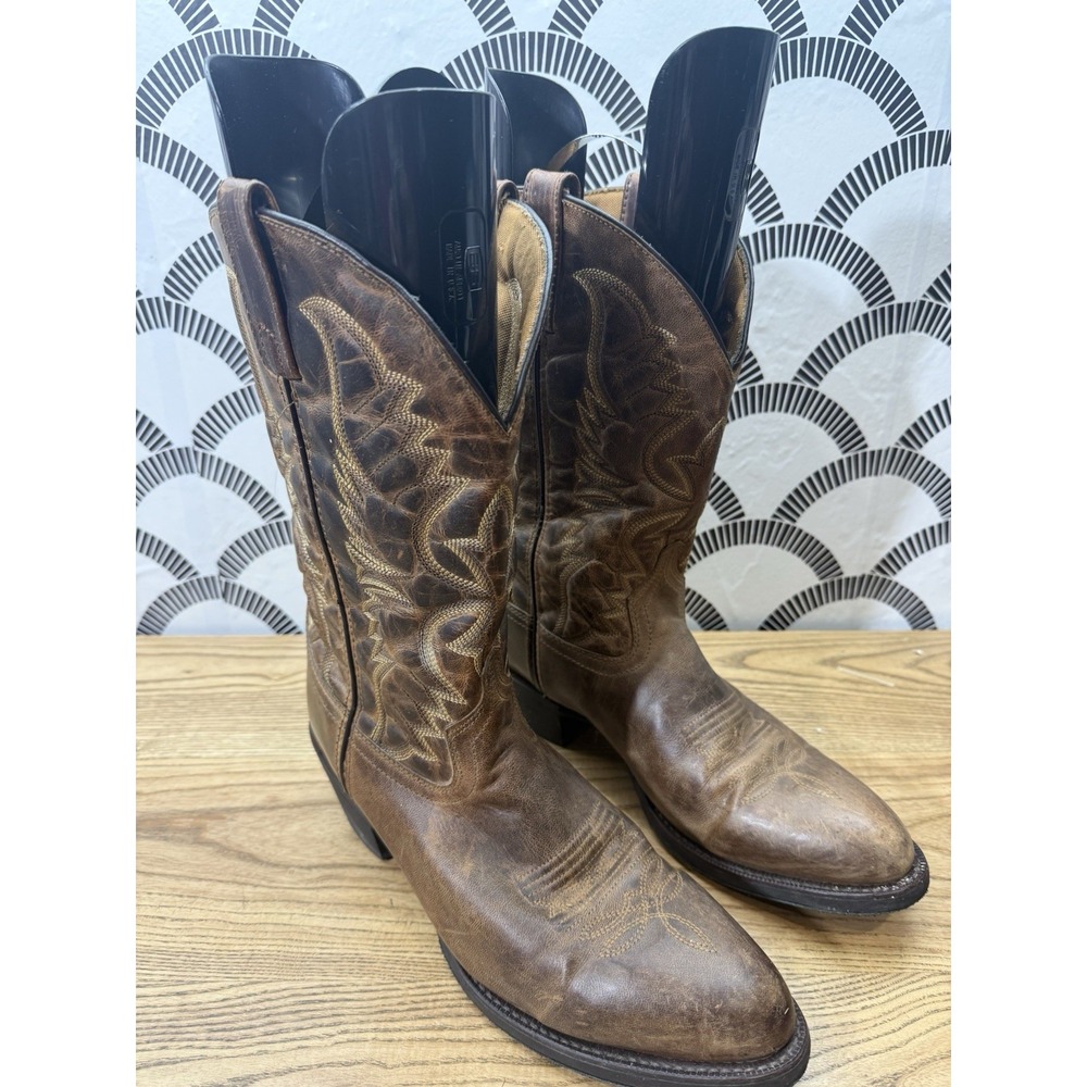 Laredo Dark Brown Men's Leather Cowboy Boots Western Country 68452 -‎ Size 10 D